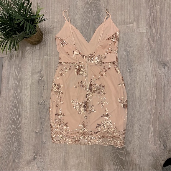 NWT nude & sequin mini dress by boohoo - Picture 2 of 9